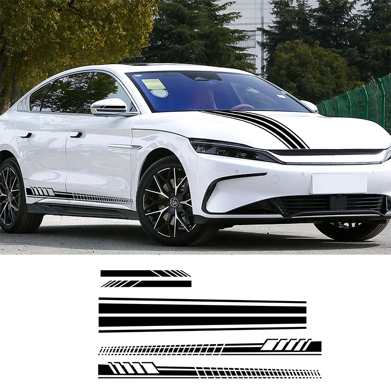 

Universal Car Stickers Door Side Skirt Long Strips Sport Style Vinyl Film Decals Hood Streak Decoration Auto Tuning Accessories