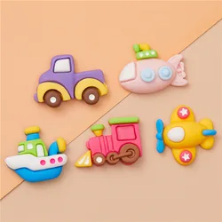 Kawaii Mini Transportation Car Airplane Boat Miniature Flatback Cabochons for Bows Fit Phone Decor DIY Scrapbook Embellishment