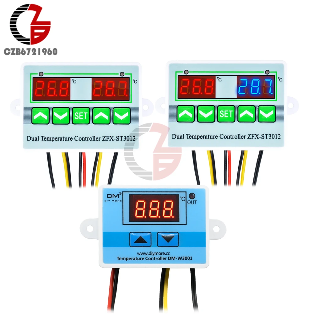 W3001 ST3012 12V 24V 110V 220V LED Digital Thermostat Temperature Controller Regulator Incubator Heating Cooling Control Meter