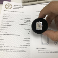 AEAW Platinum Emerald Cut Lab Grown Diamond Engagement Ring 1 to 7ct CVD diamond ring Lab Diamond Engagement Ring Set IGI