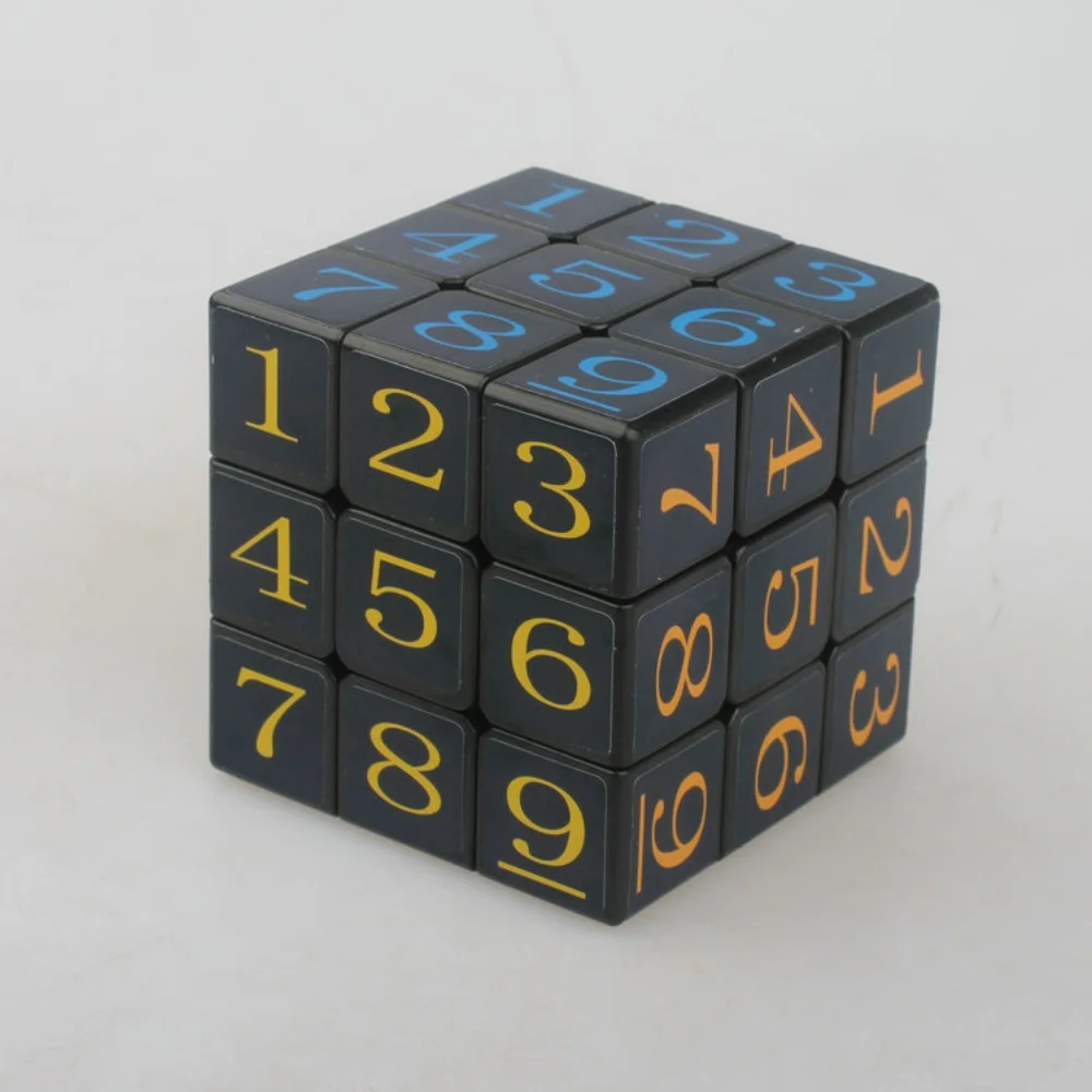 TiSe 3x3 Zahlen Zauberwürfel 57mm Sechsfarbige Aufkleber 3X3X3 Super Schwierigkeitsgrad 4 Farben Personalisiertes professionelles Geschwindigkeits-Puzzle-Spielzeug