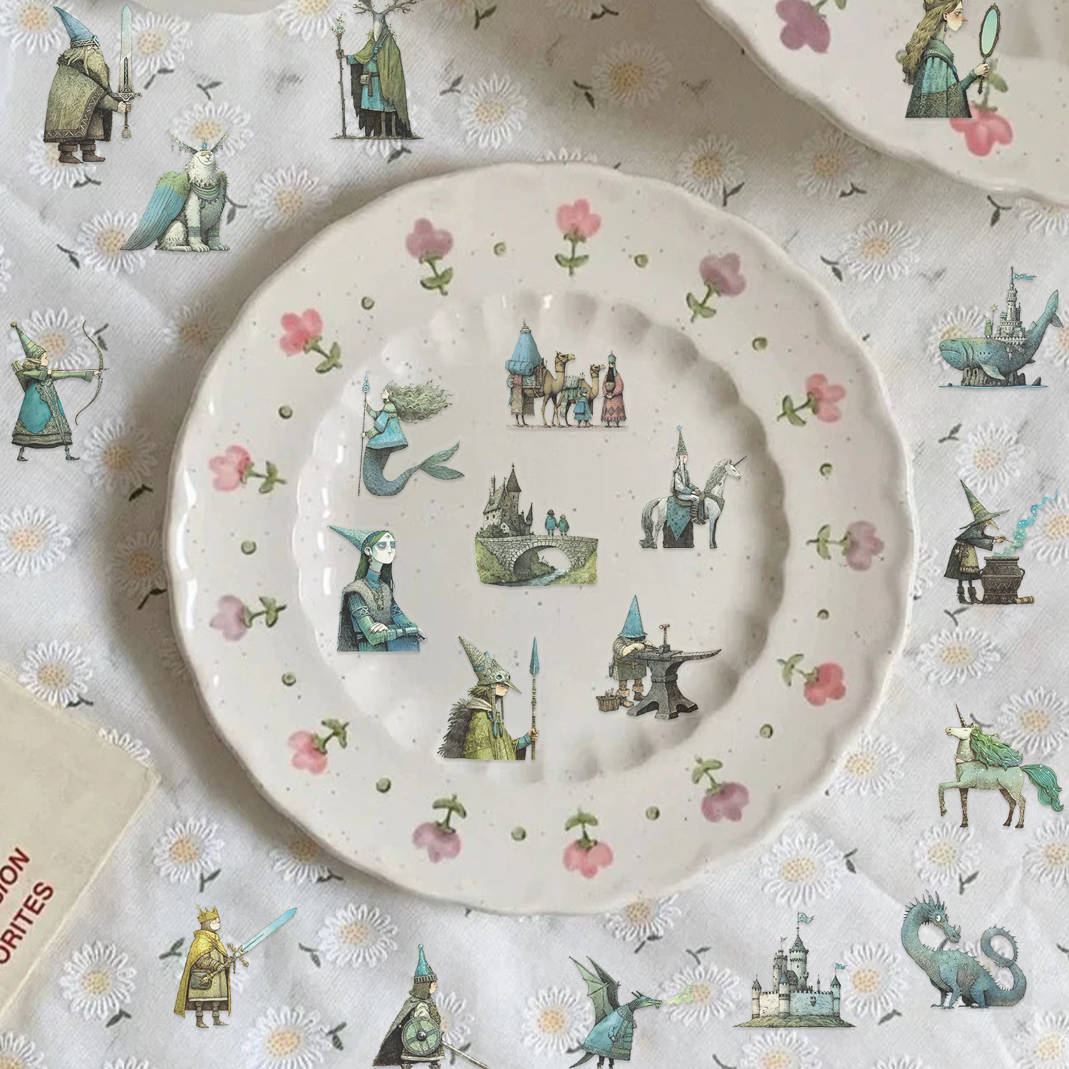 50 قطعة من ملصقات الحيوانات الأليفة من Fairy Tale Magic World لتزيين الفارس DIY لوازم مكتبية للأطفال #4