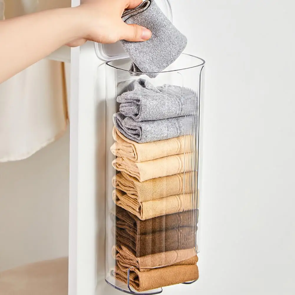 Wall Mount Storage Box Socks Underwear Organizer Dustproof Space-saving Panties Storage Box Wardrobe Clothes Storage Organizer