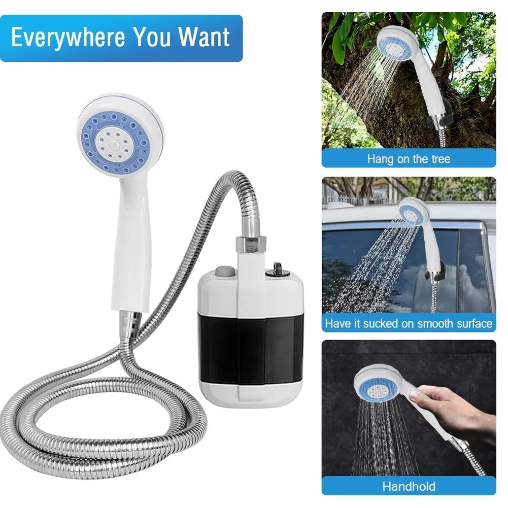 Portable Camping Shower Pump Set USB Rechargeable Handheld Electric Shower Pump For Pet Cleaning Car Washing Flower Watering