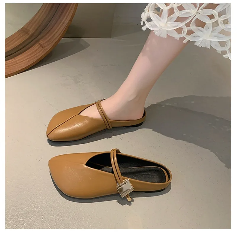 Slippers Wearing Comfortable Women Sandals Soft Soled Mueller Shoes Without A Heel and Half Support for Concise Exquisite Chic 