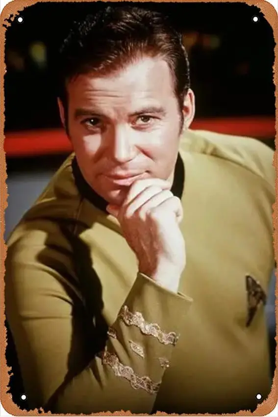 William Shatner Celebrity Poster Home Wall Art Decoration Retro Metal Tin Sign 8x12 inch