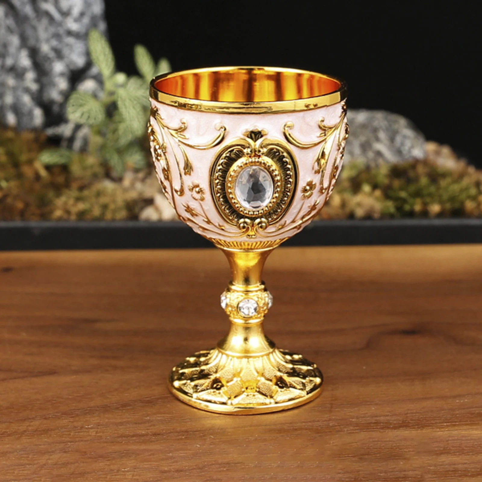30ml Mini Goblet Vintage Metal Wine Cup Reusable Shatterproof Medieval Glasses Eid Mubarak Tableware for Eid Ramadan Party Decor