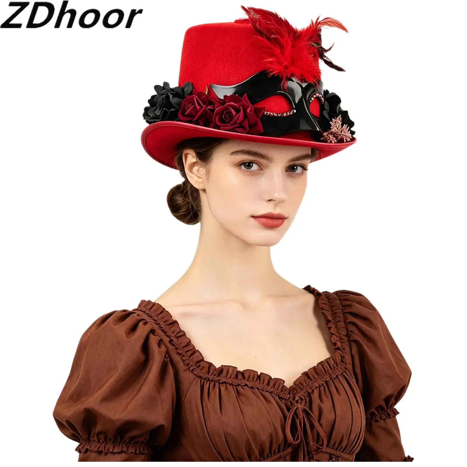 

Unisex Men Women Steampunk Decorated Top Hat for Cosplay Masquerade Ball Halloween Carnivals Theme Party