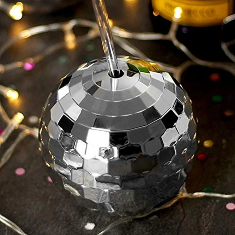 Set Of 4 Disco Ball Cup Glitter Flash Ball Cocktail Cup Tea Bottle Party Supplies Unique For Party Drinking Beverage