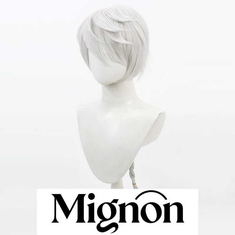 Bungo Stray Dogs Nikolai Gogol cosplay wig silver white spiky jester Halloween gift view 3