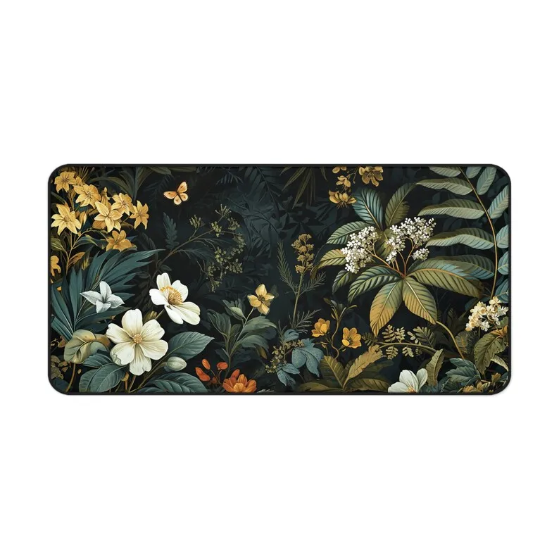 

Floral Mouse Pad Desk Pad Flowers Accessories Home Office Computer Desk Mat Mouse Mat Gamer Setup Decoration Setup Mousepads