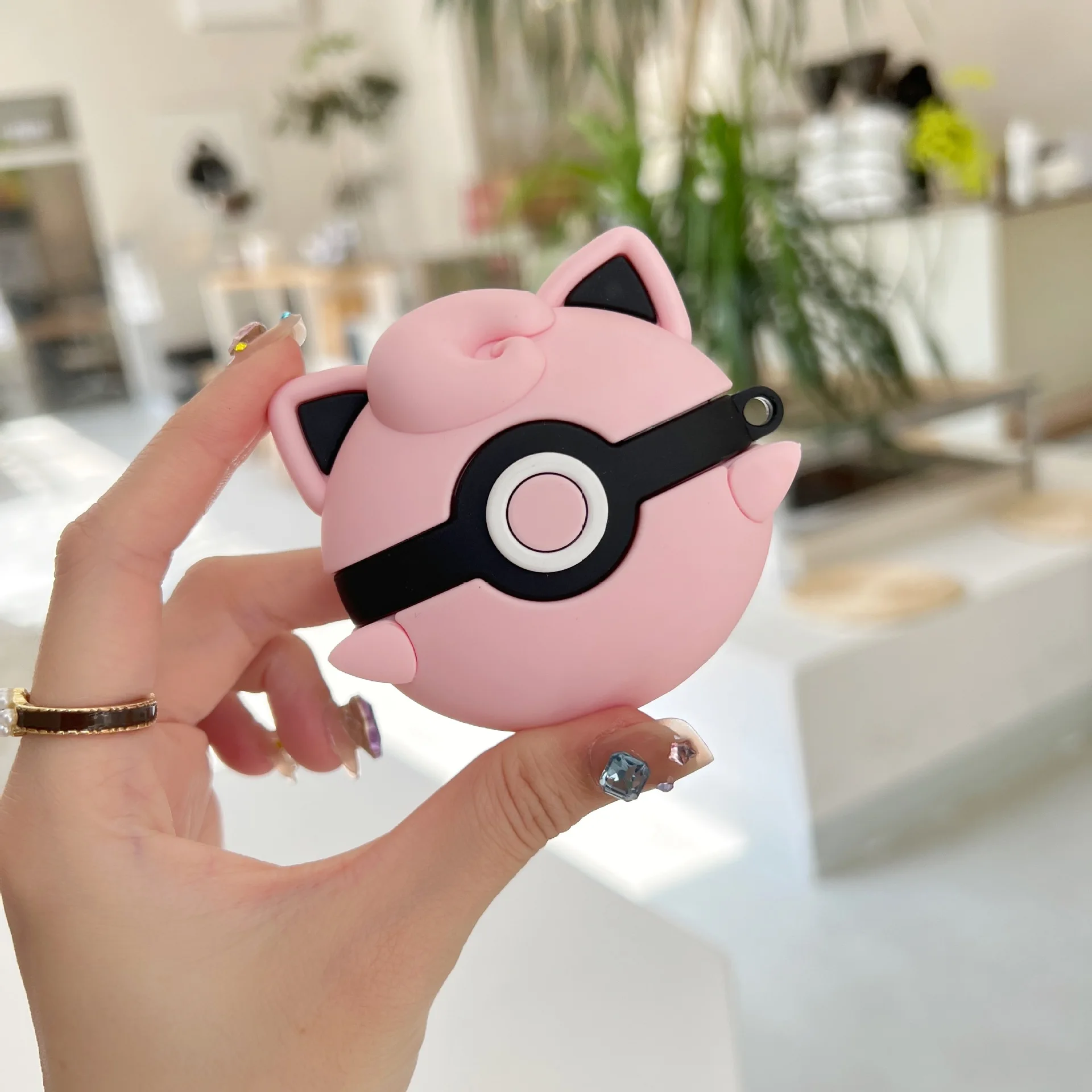 البوكيمون Jigglypuff الوردي الكرة للصدمات واقية سماعة غطاء سيليكون ل Airpods 4 3 2 1 حافظة/Airpods Pro 3 حافظة 2025 صندوق