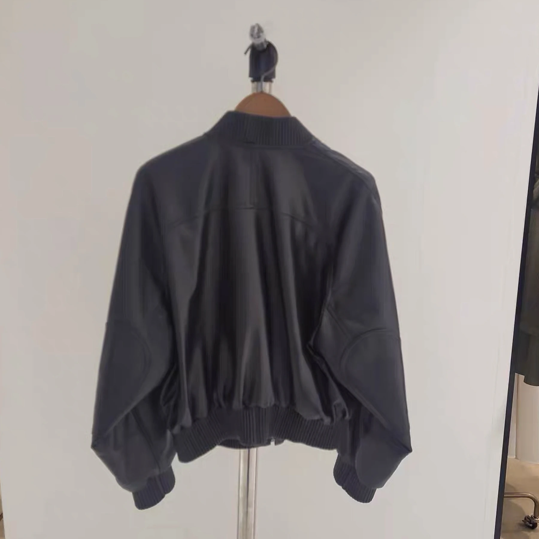 Fashionable Retro Loose Volleyball Suit PU Jacket Casual Style Women's Short Outerwear Lemon Cheese MIC26 Autumn Collection