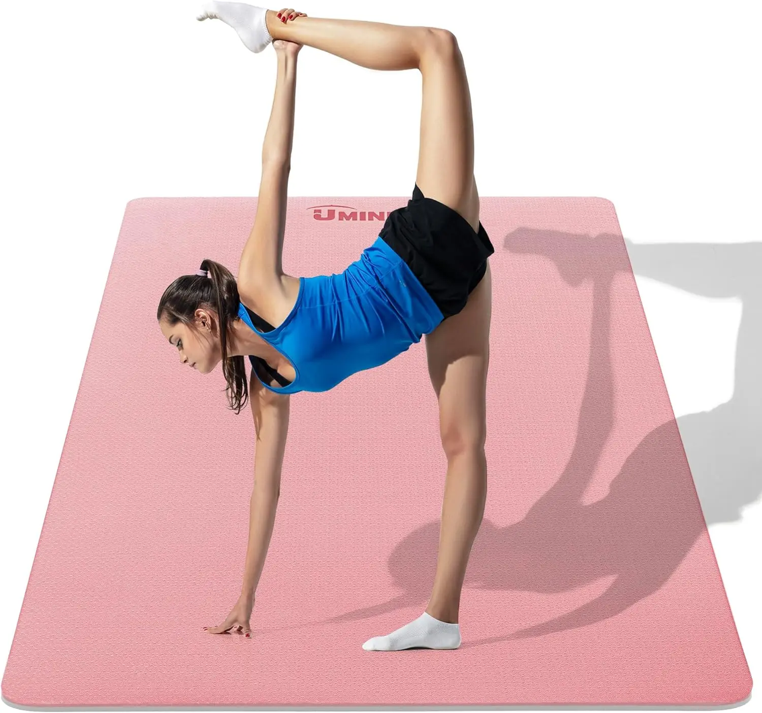 Large Yoga Mat for Men and Women 1/4 & 2/5 Inch Extra Thick TPE Fitness Mat for Home Gym Workout, Non-Slip, Eco Friendly Exercis