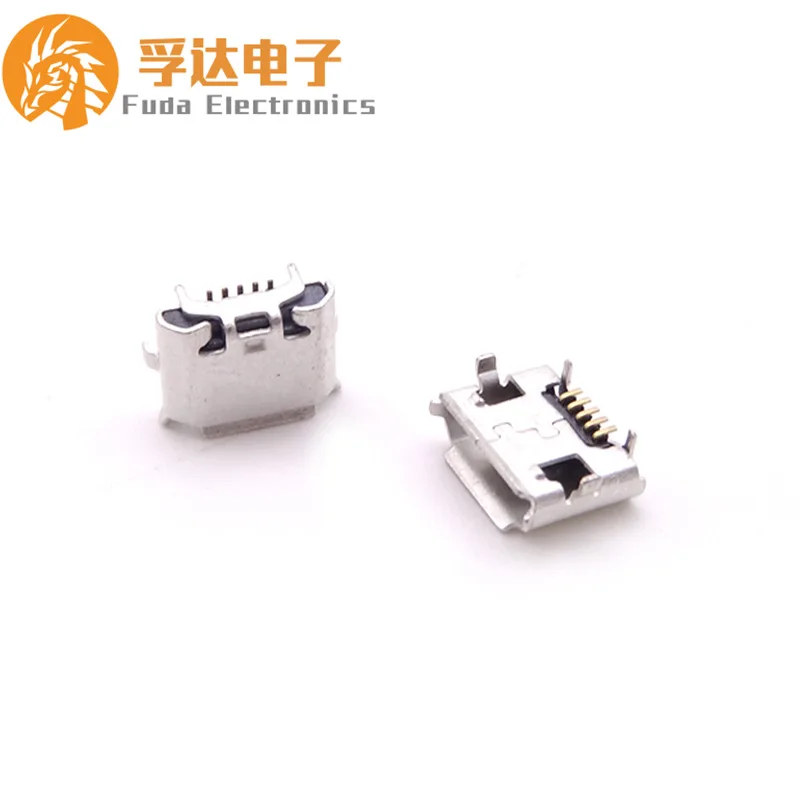 For MICRO 5P reverse female seat, reverse horn on board 4.85 outer 7.2 pin pitch four-pin plug board