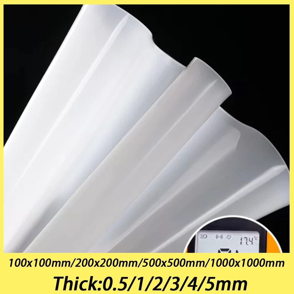 1Pcs Odorless 100x100 200x200 1000mm White Translucen Silicone Rubber Sheet High Temp Resistance Food Grade Silica Gel Plate