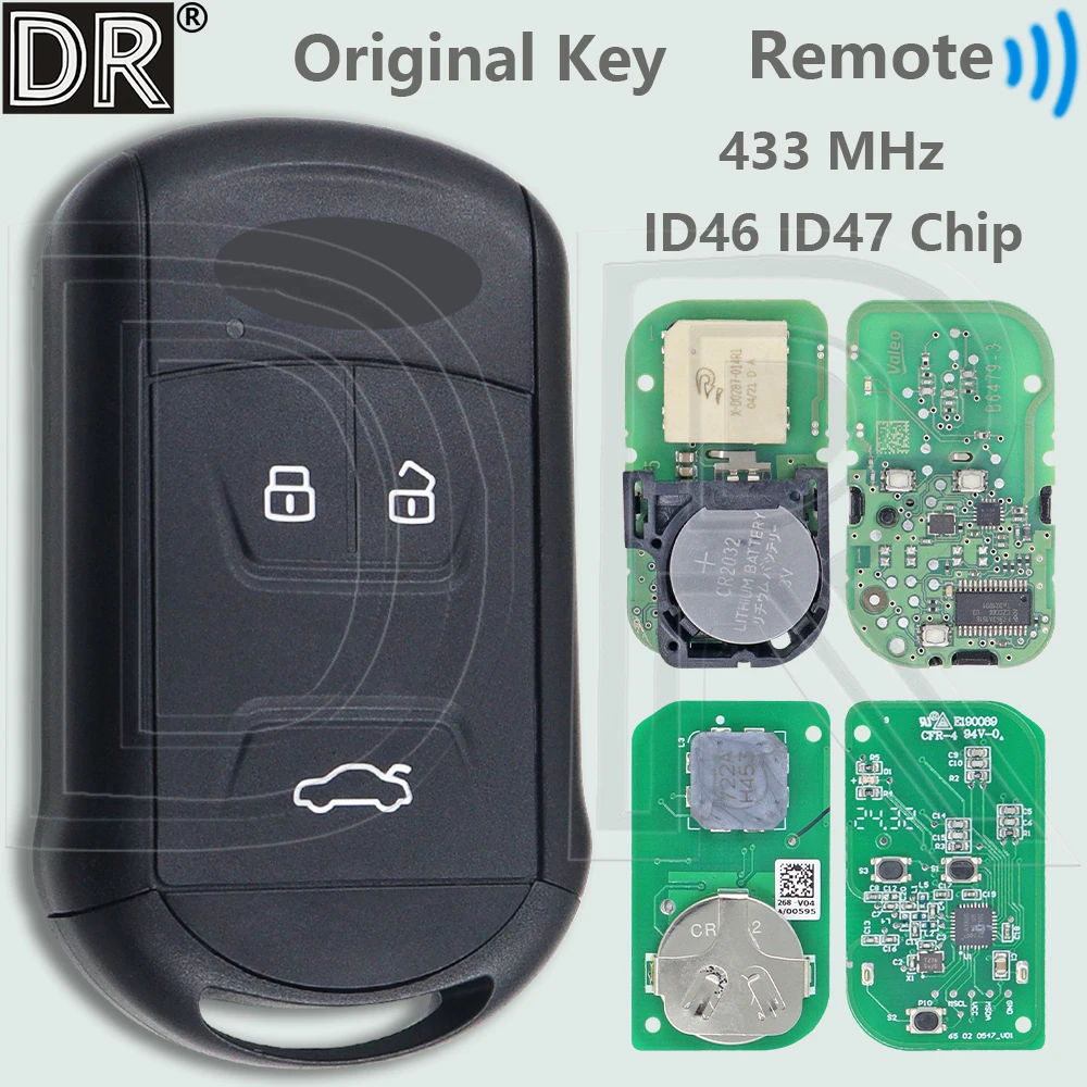 

DR оригинальный ID47 433 МГц Keyless Go автомобильный дистанционный ключ для Chery Arrizo 5 6 7 Tiggo 5 Tiggo 7 Tiggo 8