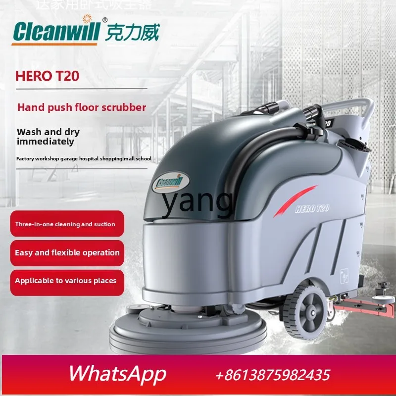 bQ T20 Hand Push Washing Truck Mopping Machine Workshop Supermarket Shopping Mall School Gymnasium