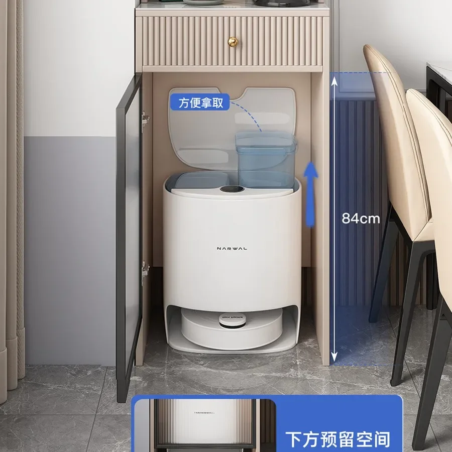Dining side cabinet Small apartment high cabinet Integrated simple Narwal Keworth stone sweeping robot Shelf storage cabinet
