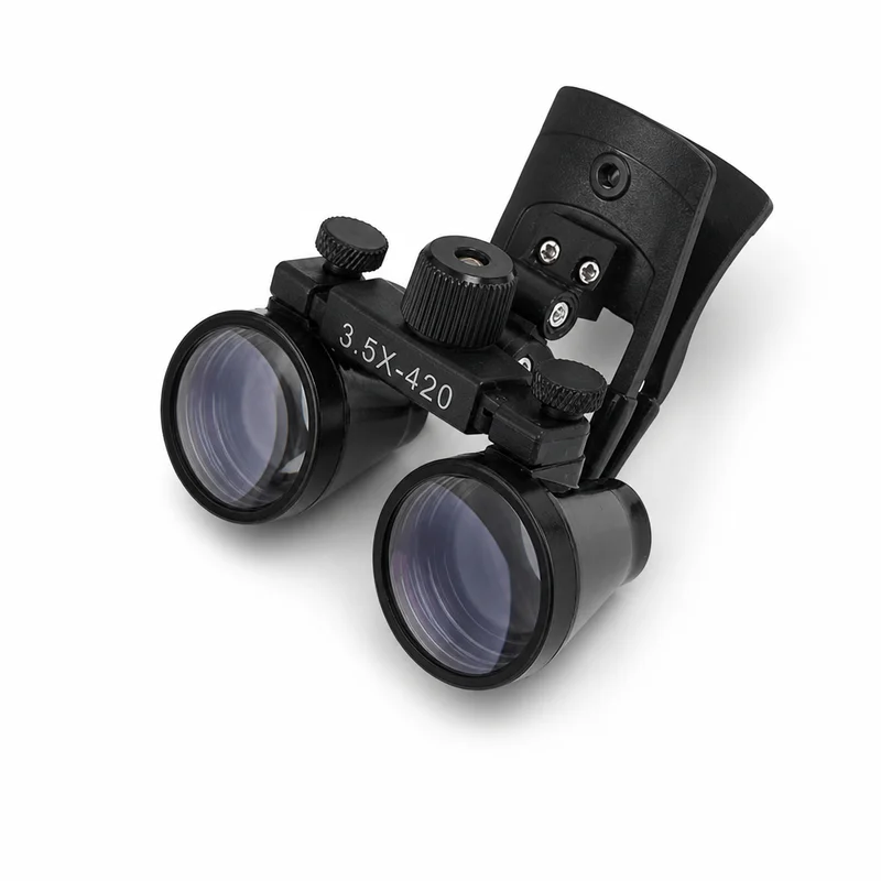 Clip On Dental Surgical Loupes 2.5X 3.5X Optical Glass Binocular Magnifier Adjustable Pupil Distance with EVA Case