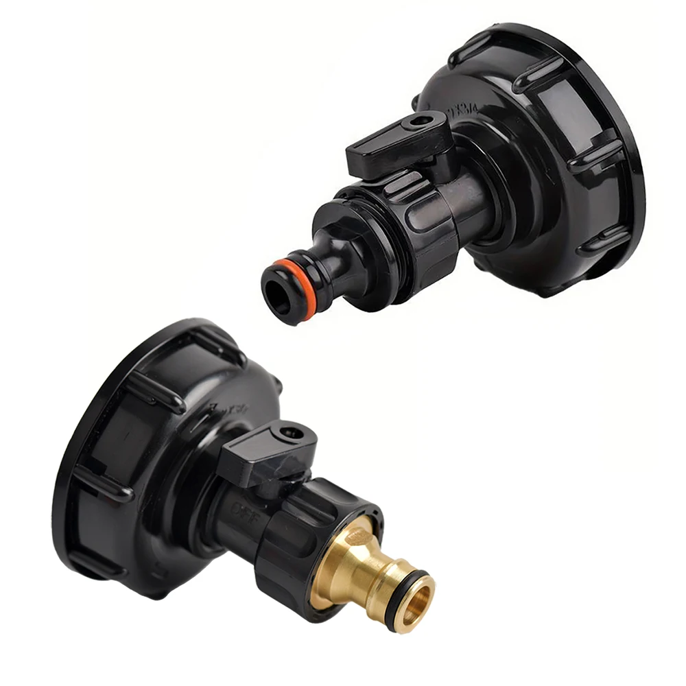 1pc IBC Tank Tap Adapter S60*6 Coarse Thread To Plsatic All Copper Pacifier Set Quick Connector Valve Garden Irrigation Tool