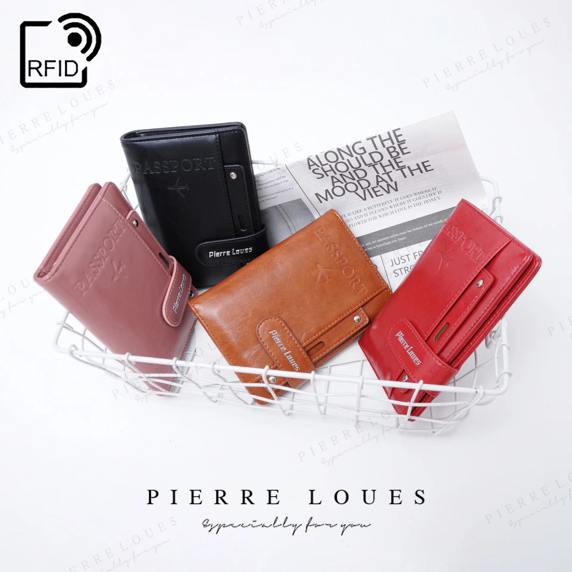 حقيبة جواز سفر RFID PU متعددة الوظائف لبطاقة SIM ومحفظة جواز السفر