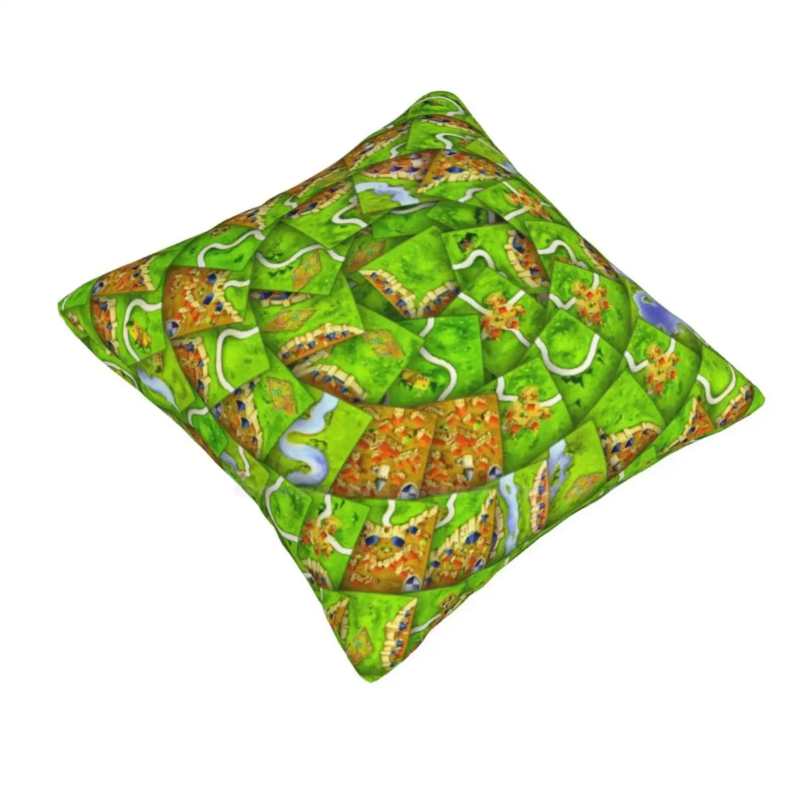 Carcassonne Swirl Soft Comfortable Pillowcase Carcassonne Boardgame Tiles Meeple Dice