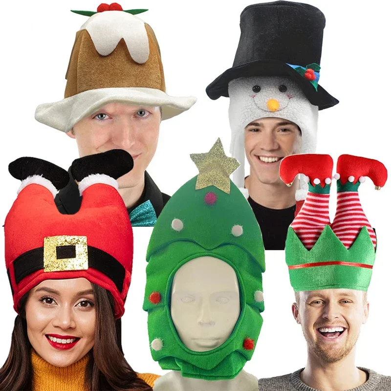 Sombrero de árbol de Navidad Unisex, gorro de elfo verde, muñeco de nieve, Unisex, 2024