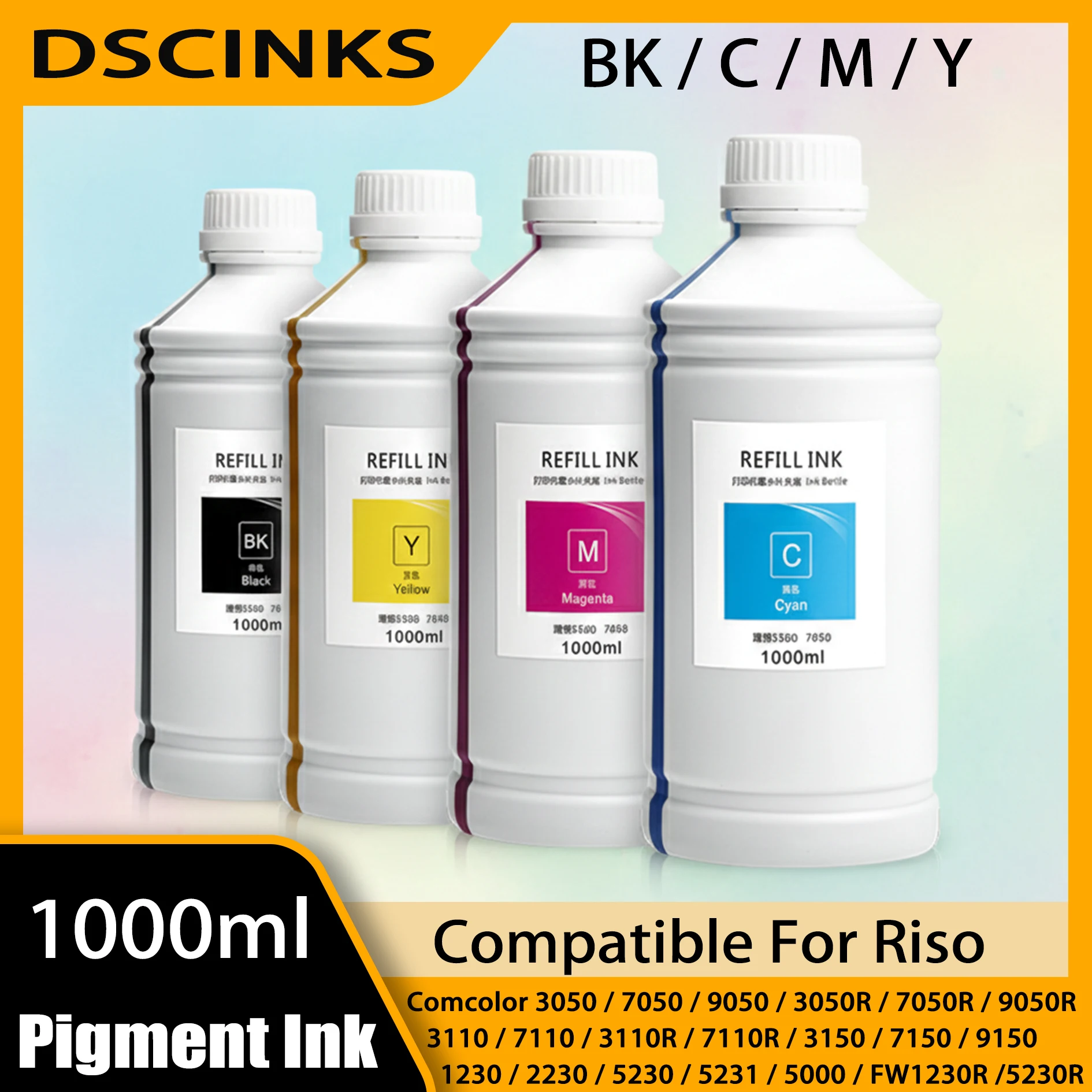 

1000 мл/бутылка с пигментными чернилами для Riso HC5000 HC5500 Comcolor 3010 3110 3050 3150 7050 7110 7150 9050 9150 оптовые чернила для принтера