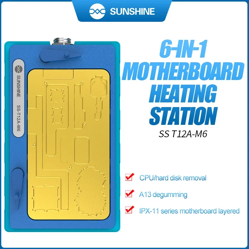 

SUNSHINE 6-in-1 Heating System for iPhone11/11P/11P MAX 6-in-1 Motherboard Layered Heating Station Repair Tools SS T12A-M6