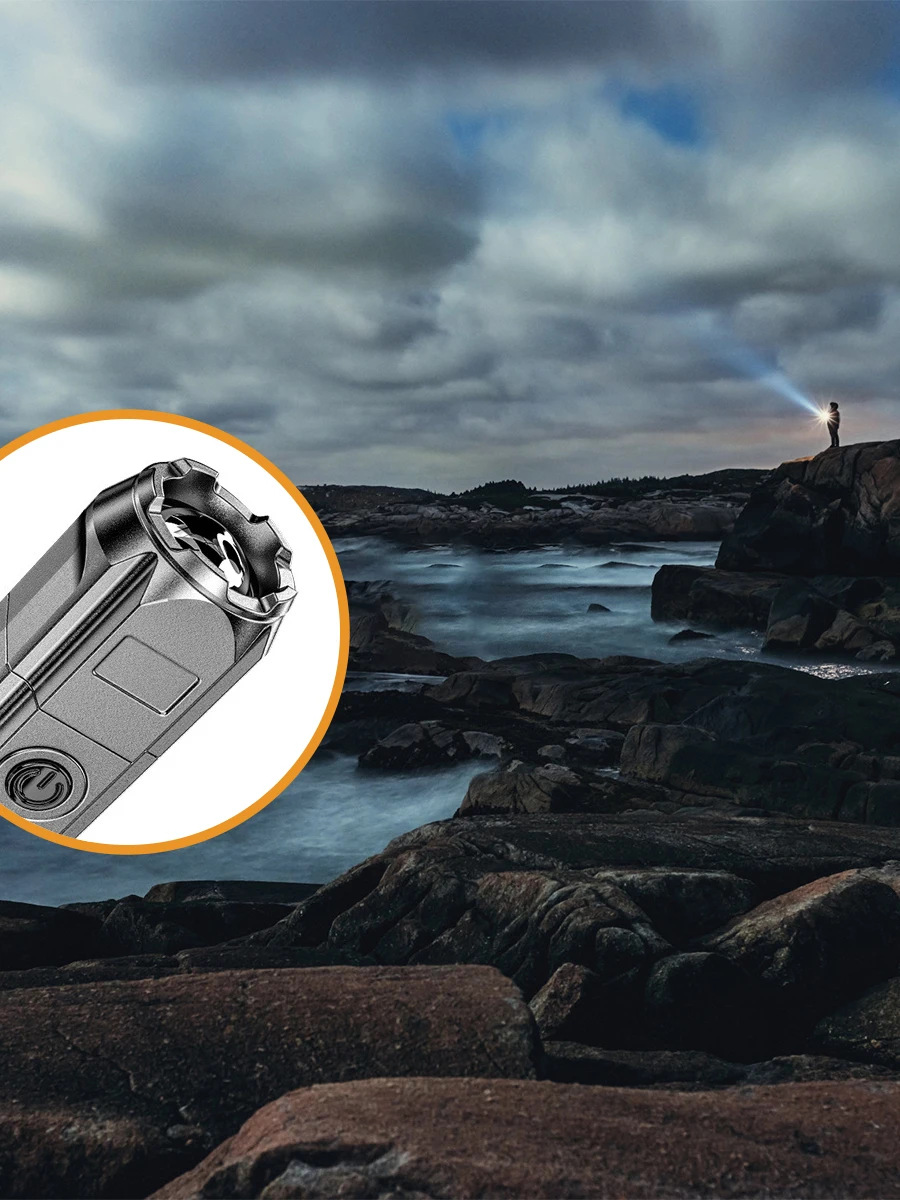 مصباح يدوي LED محمول من APLOS مع تكبير، مصباح يدوي قابل لإعادة الشحن عالي السطوع #5