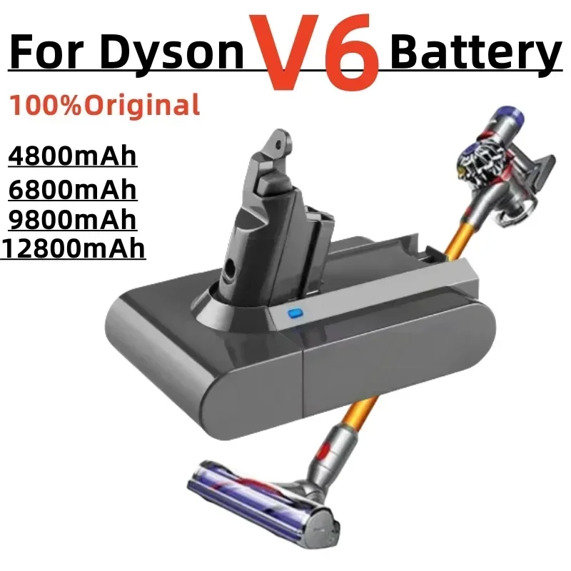 Chargeur de batterie pour aspirateur Dyson V6, 21.6V, 12800mAh, pour aspirateur Dyson V6 DC58,DC59,DC62,650,770,880,SV03,SV04,SV05,SV06,SV07,SV09