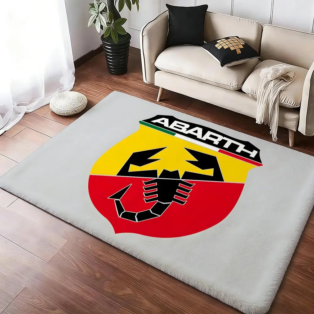 A-Abarth Scorpion logo Floor Mat Soft Thickened Absorbent Non-Slip Bedroom Living Room Door Mat Home Decor Flannel Rugs