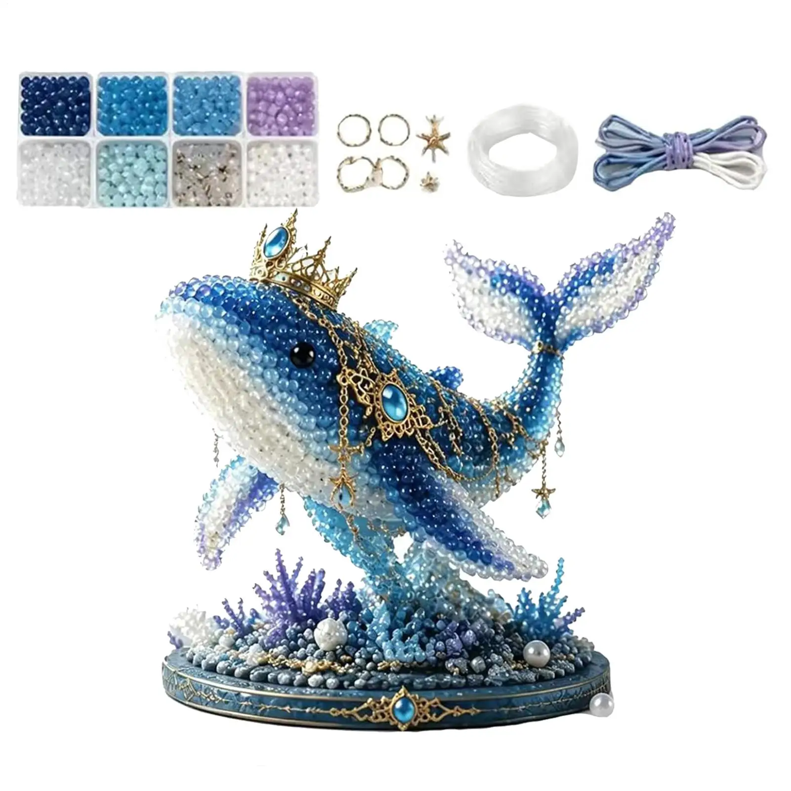 Kit de Cuentas para Hacer Animales, Animales de Cuentas Realistas en 3D con Temática Marina para Adornos Navideños, Recuerdos de Fiesta, Actividades Escolares, Manualidades