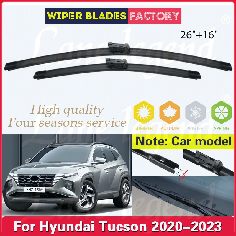 

Car Front Wiper Blades For Hyundai Tucson 2020 2021 2022 2023 Windscreen Clean Window Car Rain Brushes Auto Accessories 26"+16"