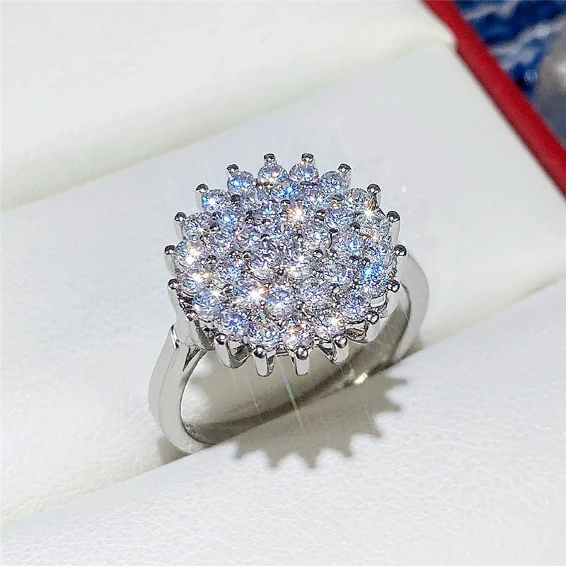 

Flower Rings for Women Novel Ring Brilliant Cubic Zirconia Luxury Proposal Engagement Wedding Rings Party Gift Jewelry for Women