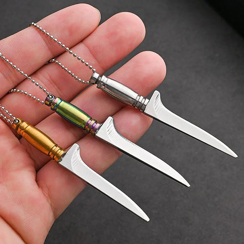 Acrylic Handle Mini Saw Outdoor Camping Unboxing EDC Knife Pocket Portable Stainless Steel Keychain Fixed Blade Knife For Men