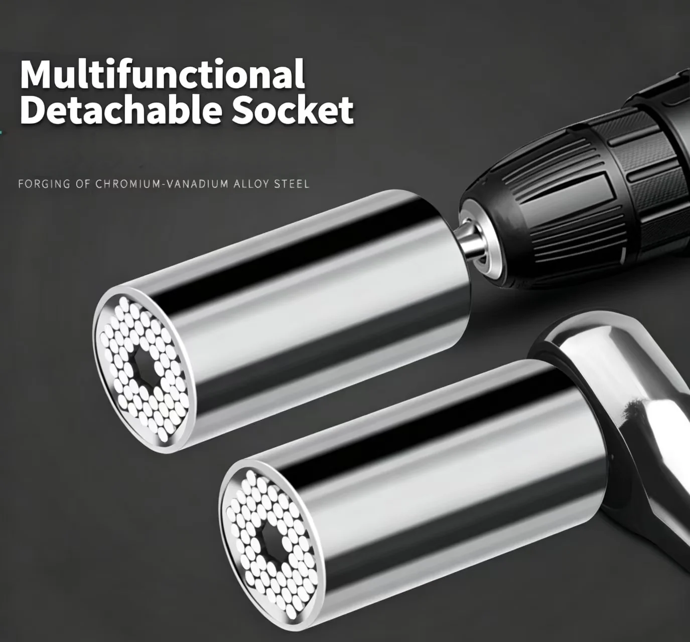 Universal Socket Wrench Head Set Sleeve Gadget 7-19mm Power Drill Adapter Spanner Key Nut Magic Grip Multi Hand Tools multitool