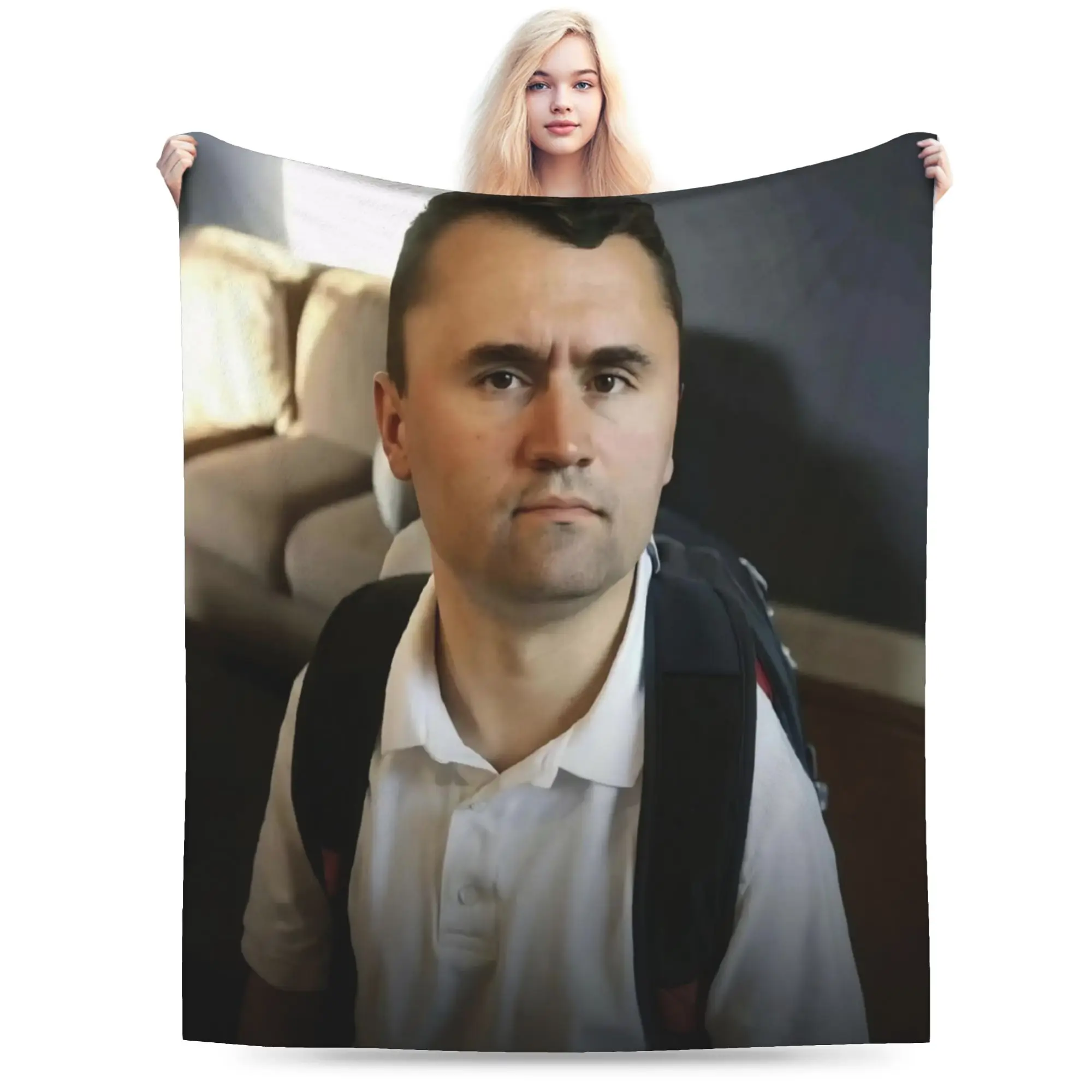 Charlie Kirk Funny Meme  Blanket Cozy Soft  Throw Blankets for Couch 50x60 Inch Multi-size Plush Thin Quilt
