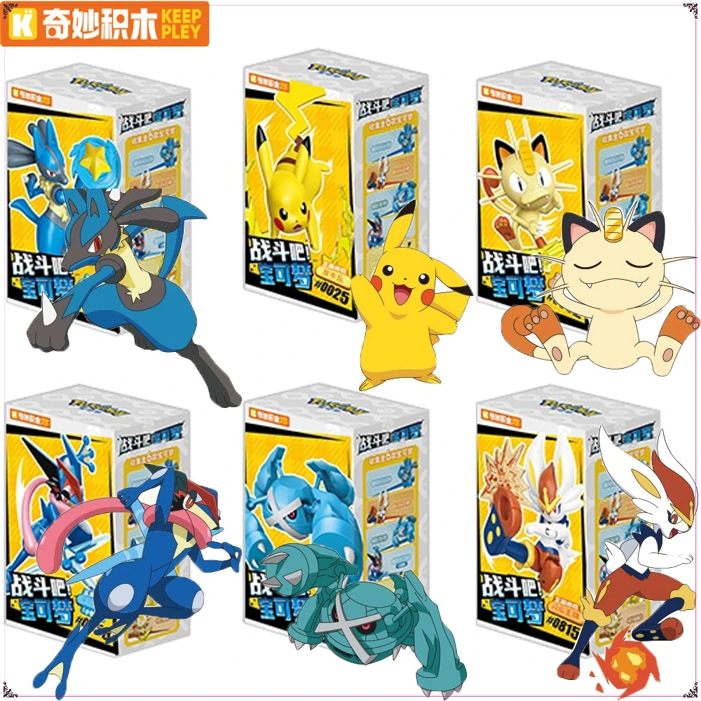 

KEEPPLEY Pokemon Building Blocks Cartoon Anime Characters Assembly Puzzle Toys Model Decorative Ornaments Kids Birthday Gifts