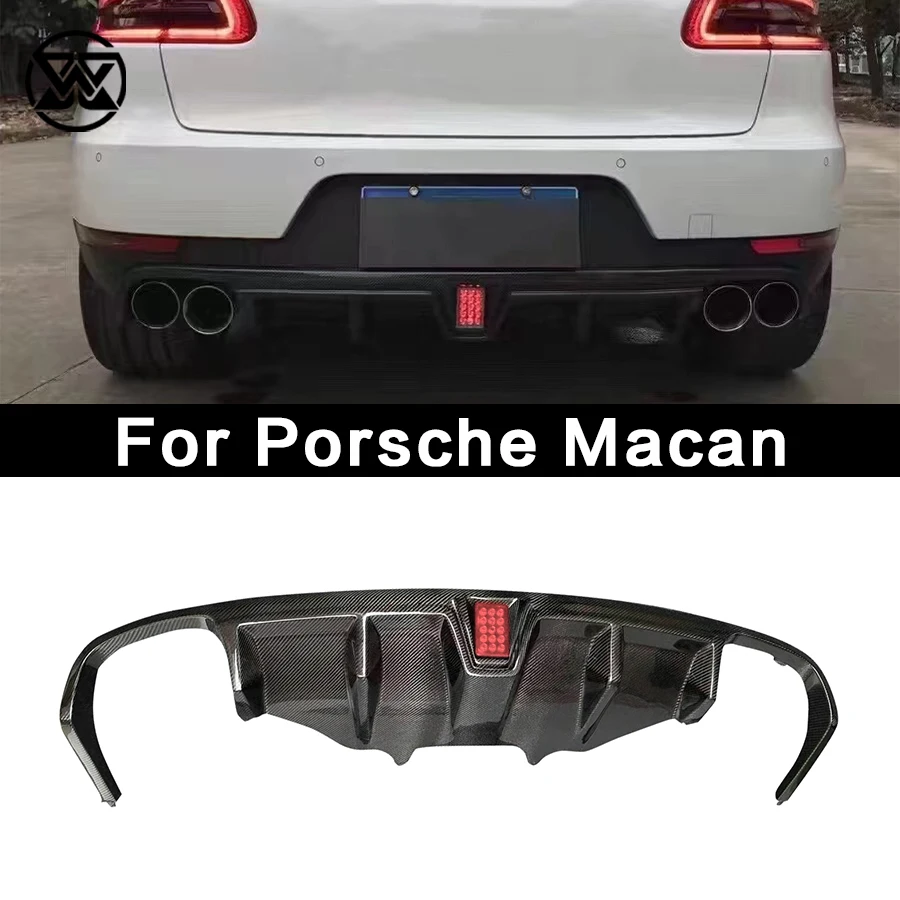 Carbon Fiber Rear Bumper Lip Diffuser Spoiler Splitter For Porsche Macan Rear Lip Apron Guard Body Kit Accessories