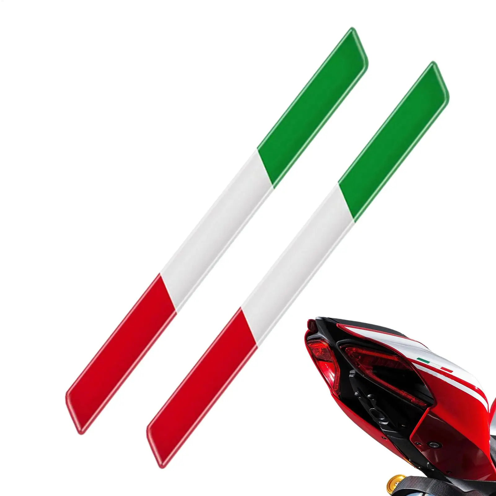 Italian Tricolor Flag Epoxy Decorative Sticker 3D Motorcycle Tank Decals Stickers Case Strong Stickiness 3D Auto Body Decals