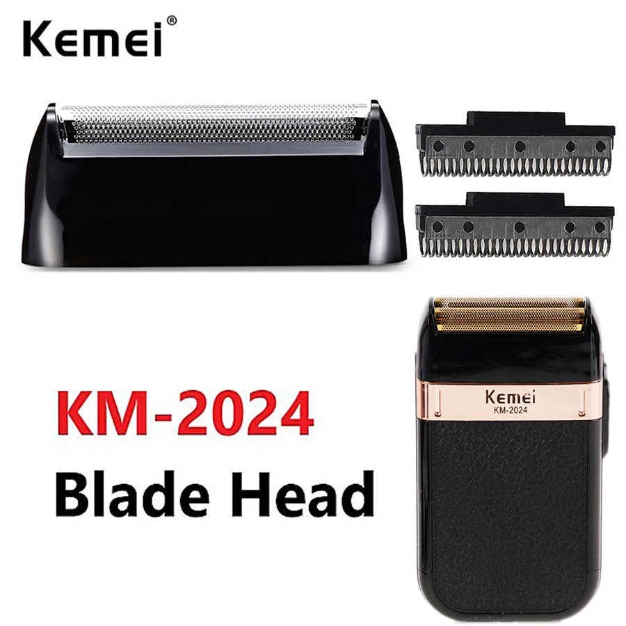 Kemei-2024 Lâmina de barbear para homens, barbeador elétrico, lâmina de malha, peças originais de barba, KM-2024