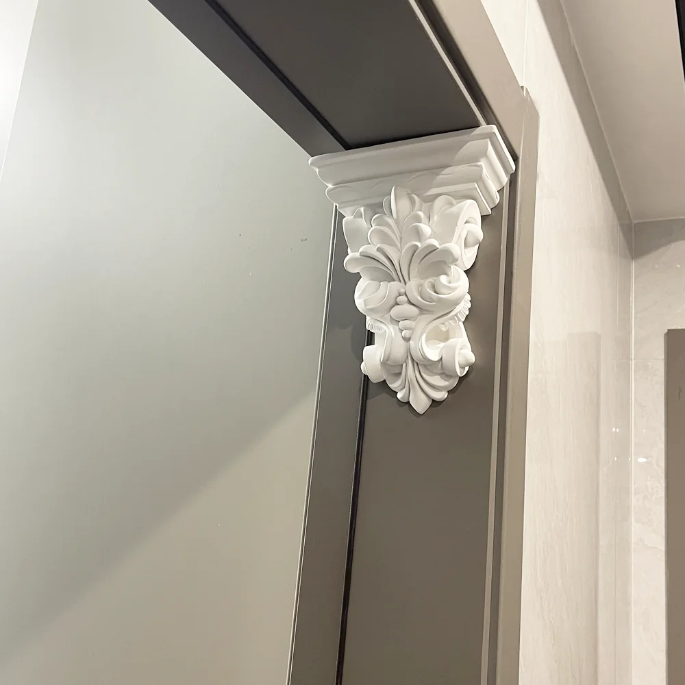European Style PU Beam Support Finished Shape Villa Exterior Wall French Elephant Trunk Carved Arch Non-gypsum Dumb Decor