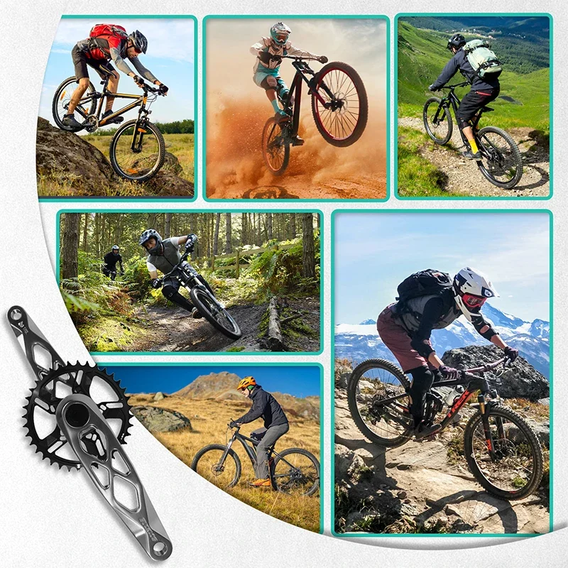 BUCKLOS MTB Crankset 170mm Mountain Bike Crankset for DUB 29mm Axle 8/9/10/11Speed Bicycle Crank Set Aluminum Alloy Bike Parts