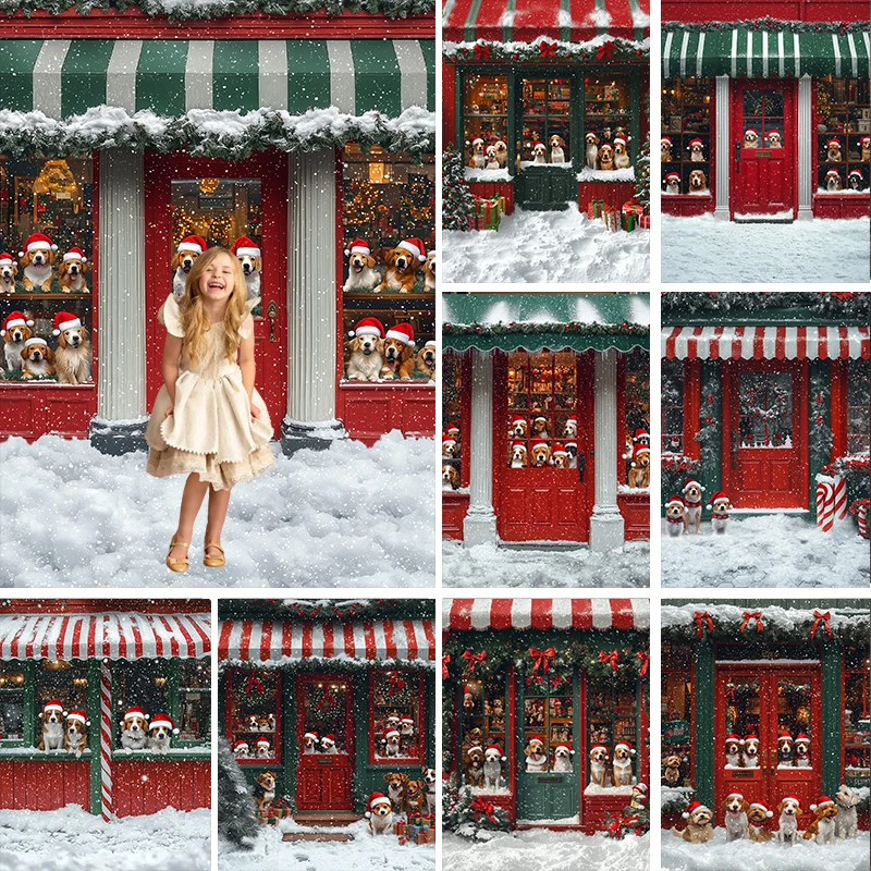 

LS Photography Background Christmas Gift Store Xmas Tree Decoration Backdrop Family Holiday Portrait Photo Studio Props