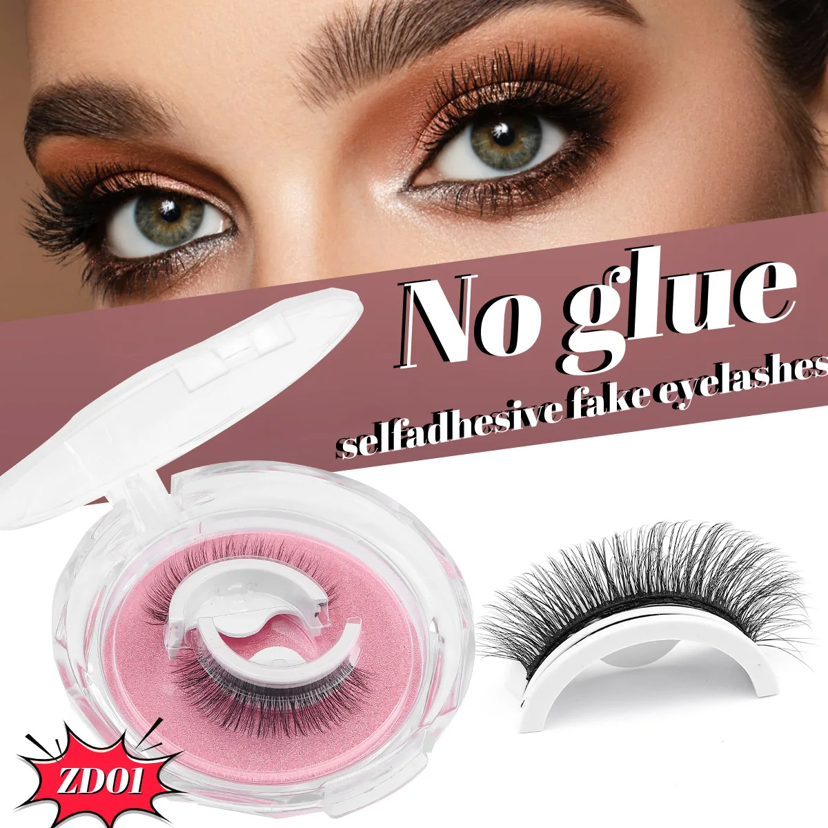 1 Pair Self Adhesive Lashes DIY Eyelashes Extension Kit Soft Natural Thick False Eyelash Cluster No Glue DIY Lash Pre Glued Reus