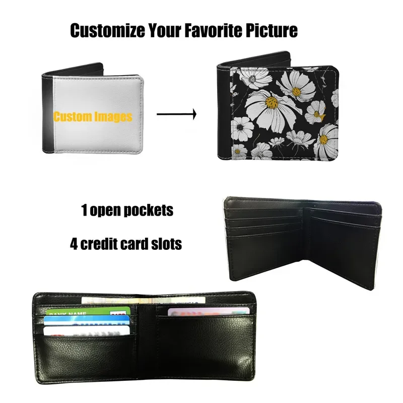 Wallets for Men Luxury Brand Custom Leather Short Purse for Man PU Card Holder Coin Wallet Small Money Bag Clutches
