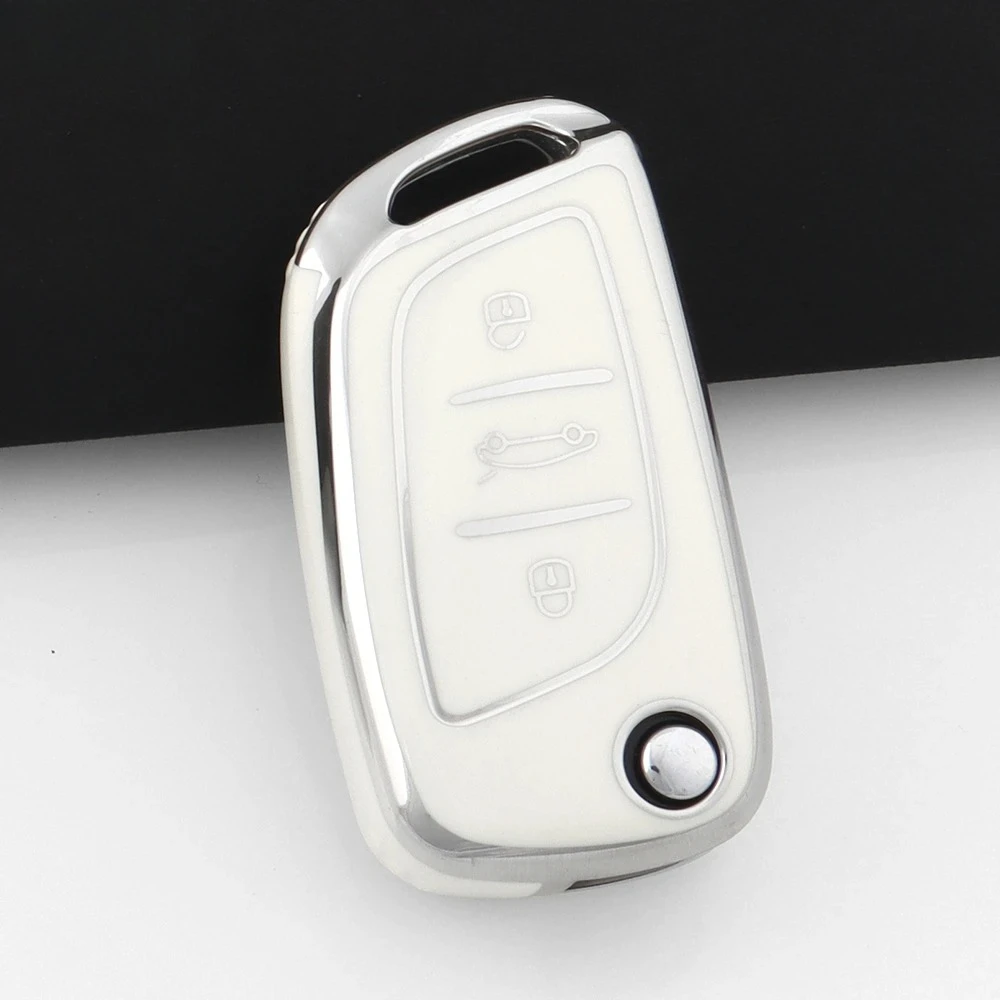 

Для Citroen C2 C3 C4 C5 C6 C8 DS4 Для Peugeot 107 207 306 307 407 308 607 Модный чехол из ТПУ для автомобильного откидного ключа Держатель брелока