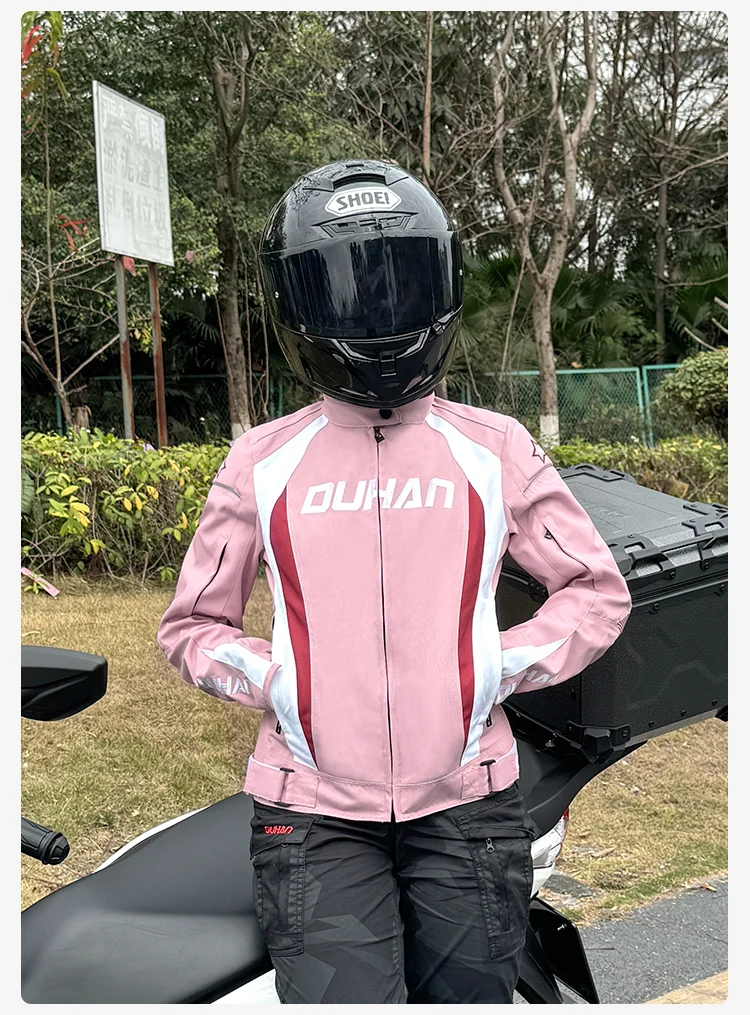 Pink Motorcycle Jacket for Women A Biker  With Protective Gear